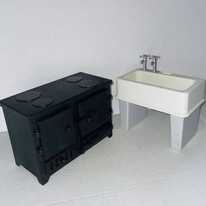 American Girl Angelina Ballerina Kitchen White Sink Black Stove Doll AG Vtg 2000